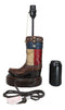 Western Floral Tooled Leather Texas State Flag Cowboy Boot Desktop Table Lamp