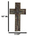 10"H Rustic Western Chiseled And Chipped Faux Wood Layered Wall Cross Crucifix