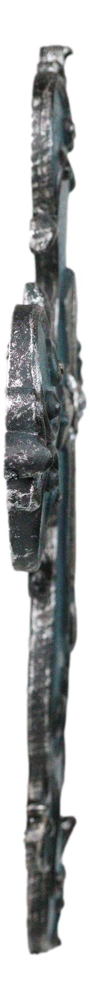 Southwest Rustic French Fleur De Lis Scroll in Turquoise Layered Wall Cross