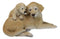 Realistic Adorable Labrador Puppy Dog Cuddling with Its Mother Family Figurine