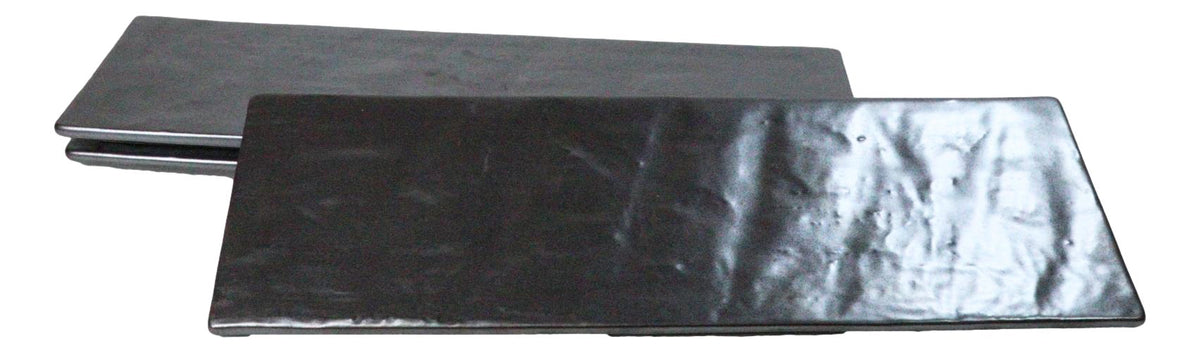 Pack Of 3 Tetsu Kesho Black Contemporary Rectangular Serving Platter 14.5"L