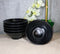 Pack Of 6 Modern Ridged Matte Black Melamine Large Round Ramen Soup Bowls 48oz