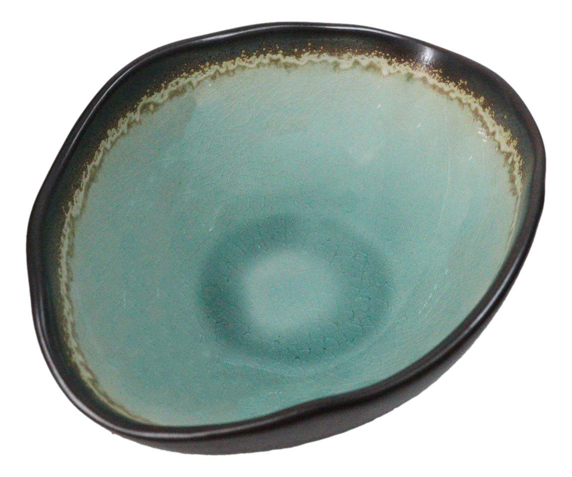 Pack Of 6 Green Crackle Midori Kannyu Wavy Round Condiment Sauce Dishes 2oz