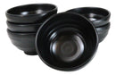 Pack Of 6 Modern Matte Black Melamine Small Round Soup Appetizer Rice Bowls 10oz