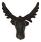 Pack Of 2 Cast Iron Vintage Western Rustic Bull Moose Head Wall Coat Hook Plaque