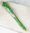 Set of 2 Glitter Metallic Green Medieval Fantasy Dragon Figural Ball Point Pens