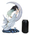 Celestial Dream Voyage Crescent Moon Lullaby Fairy Floating On Clouds Statue