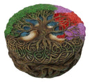 Celtic Sacred Tree of Life Yggdrasil With Dendritic Roots Round Trinket Box 5"