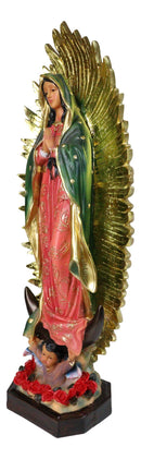Our Lady of Guadalupe With Mandorla of Rays Mother Mary Catholic Figurine 18"H