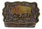 Western Wild Bison Buffalo With Native Indian Arrows Tooled Concho Trinket Box