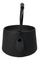 Black Modern Straight Edge Design Tetsubin Larger Cast Iron Teapot 33oz