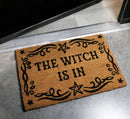 The Witch Is Wiccan Scroll And Pentagrams Coir Coconut Fiber Floor Mat Doormat