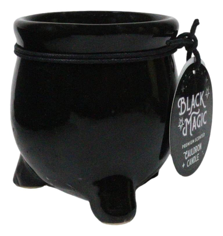Pack of 12 Ceramic Witch Halloween Black Magic Cauldron Scented Pillar Candles