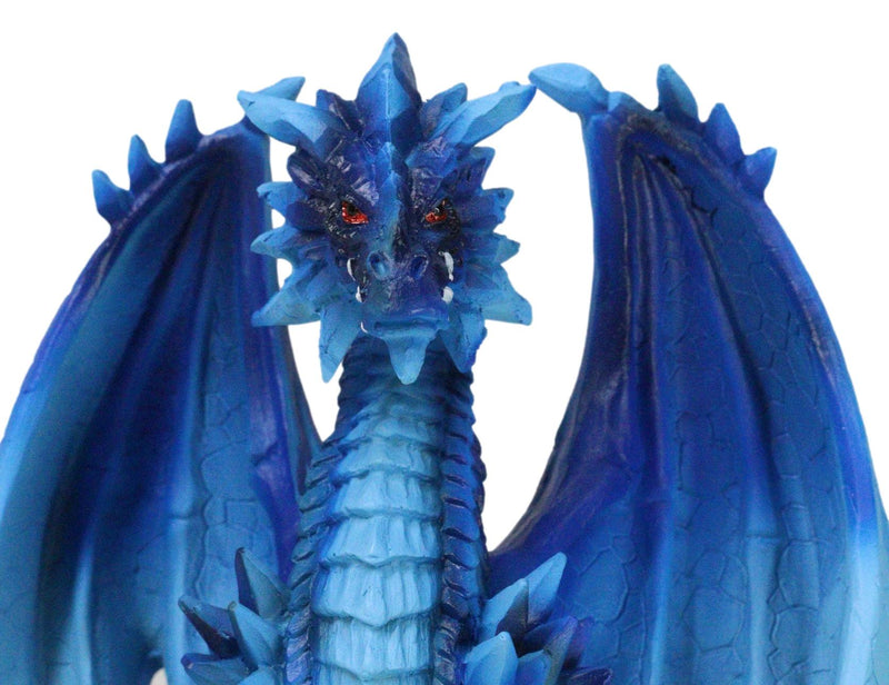 Ancient Guardian Blue Water Elemental and Ice Frozen Azure Dragon Figurine