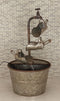 Galvanized Metal Rustic 3 Tier Shovels Cascading Basin Electric Water Fountain
