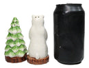 Arctic Wild Snow Polar Bear And Pine Tree Ceramic Salt And Pepper Shakers Set