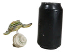 Marine Green Sea Turtle Swimming Over Partridge Tun Shell Spring Bobble Figurine