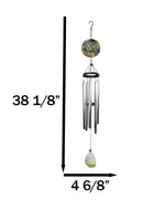 Mystical Great Horned Owl Colorful Art Glass Hanging Wind Chime With Metal Rods