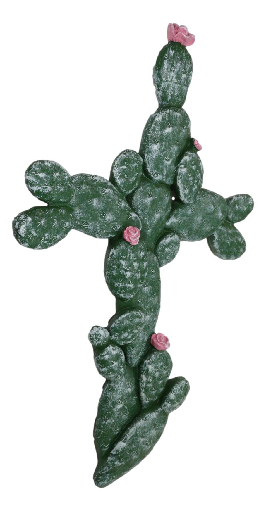 Western Southwest Flowering Saguaro Cactus Cacti Forest Wall Cross Decor Plaque