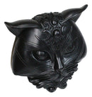 Wicca Black Sacred Cat Moon Masque Ornament On Pole Stand Or Wall Sculpture