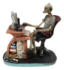 Funny Skeleton Computer Still A Gamer Figurine With Gaming Headset & Desktop PC