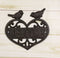 Cast Iron 2 Lovebirds Perching On Scrollwork Heart Welcome Sign Wall Plaque