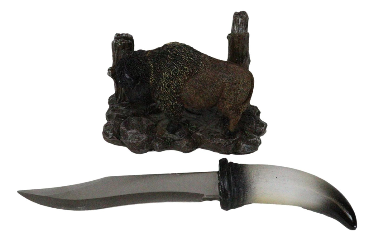 Rustic Western Native Bison Buffalo Stainless Steel Knife Letter Opener Set