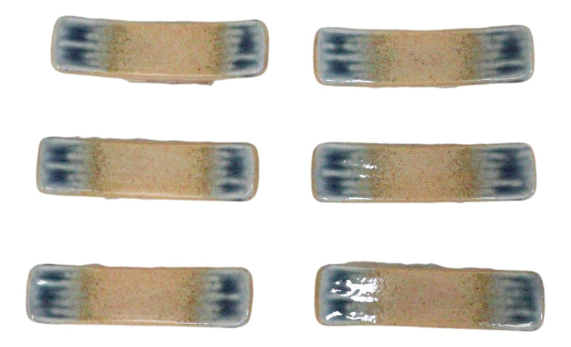 Pack Of 6 Blue River Ao Nagashi Collection Porcelain Chopsticks Hashioki Rest