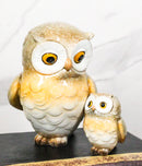 Forest Wisdom Tales Whimsical Mother Owl And Baby Owlet Family Figurine