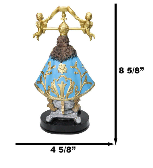 Our Lady of San Juan De Los Lagos with Golden Crown And Angels Figurine 8"H