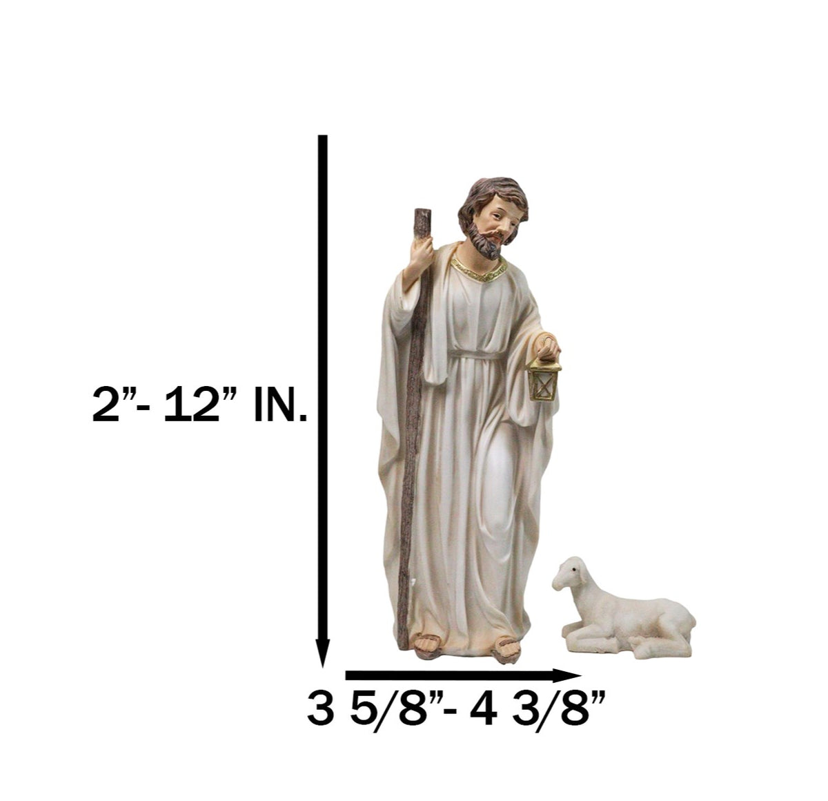 Christmas Nativity Mary Joseph Jesus Wise Men Angel 11pc Figurines Off White 12"