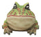 Amphibian Wildlife Realistic Green Bullfrog Frog In Stoic Posture Figurine 7"L
