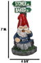 Mr Gnome Dwarf Stoner Smoking Stash Sitting By 'High' Way Crossroads Figurine