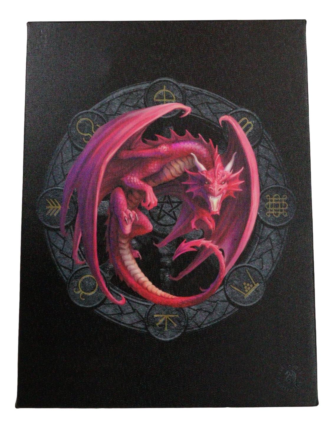 Anne Stokes Lammas Drake Sabbats Wheel of The Year Dragon Canvas Wall Decor - Ebros Gift