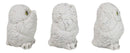 Wisdom Of The Forest See Hear Speak No Evil White Snowy Owls Mini Figurines Set