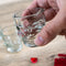 Set of 4 Clear Glass Gothic Skeleton Skull Face Liquor Shot Glasses Shooters