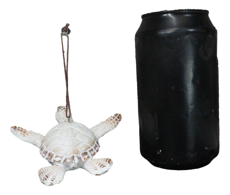 Set Of 6 Antique White Sea Turtles Ocean Marine Wall Hanger Decor Tree Ornaments