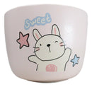 Whimsical Anime Sweet Rabbit Donburi Ramen Soup Bowl With Chopsticks And Lid