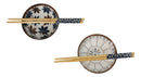 Ceramic Floral Arabesque Double Rice Bowl Gift Set with Chopsticks 10oz Bowls