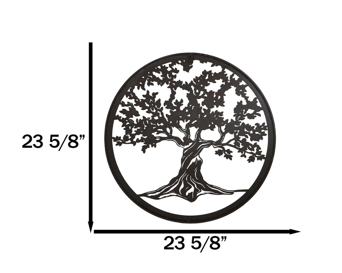 Brown 24"D Oversized Celtic Tree of Life Medallion Metal Wall Circle Plaque