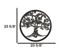 Brown 24"D Oversized Celtic Tree of Life Medallion Metal Wall Circle Plaque