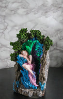 Sleeping Pink Fairy On Blue Crystals Enchanted Tree LED Backflow Incense Burner