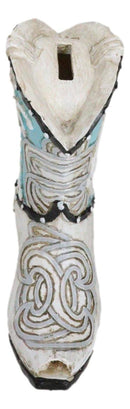 Rustic Country Western Turquoise Prancing Horse Cowboy Boot Piggy Money Bank