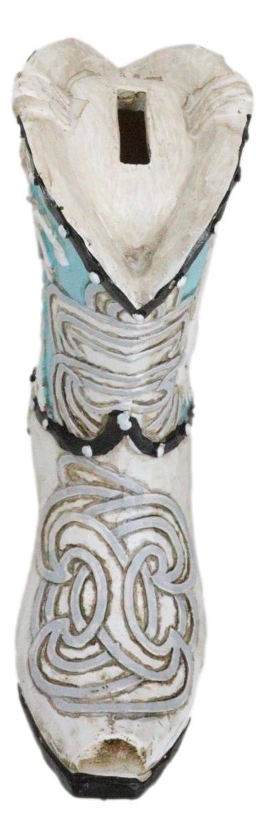 Rustic Country Western Turquoise Prancing Horse Cowboy Boot Piggy Money Bank