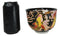 Black Oriental Koi Fishes Ceramic Donburi Ramen Soup Bowl With Chopsticks Set