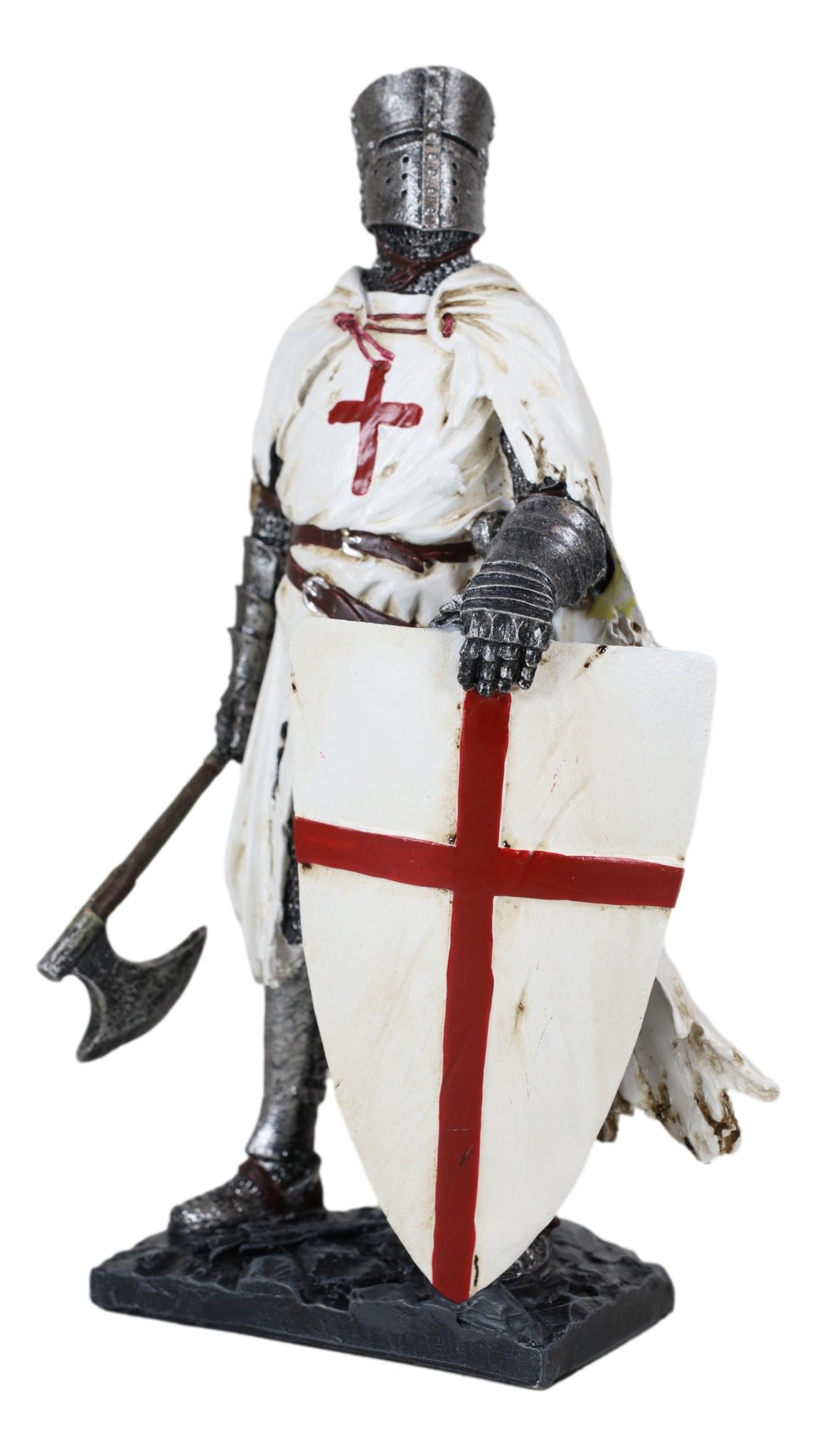 Templar White Cloak Caped Medieval Crusader Axeman Knight At Day's End Figurine - Ebros Gift
