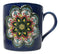 Indigo Ajna Eye Brow Chakra Zen Flower Of Life Mandala Circle Ceramic Mug Cup