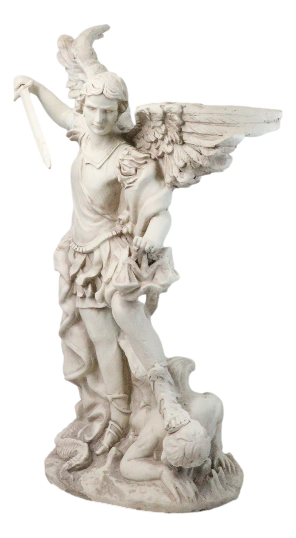 Catholic Church Archangel Saint Michael With Sword Large Outdoor Statue 24"H - Ebros Gift