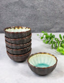 Pack Of 6 Crackle Green Midori Kannyu Small Round Appetizer Sauce Kozara Dishes