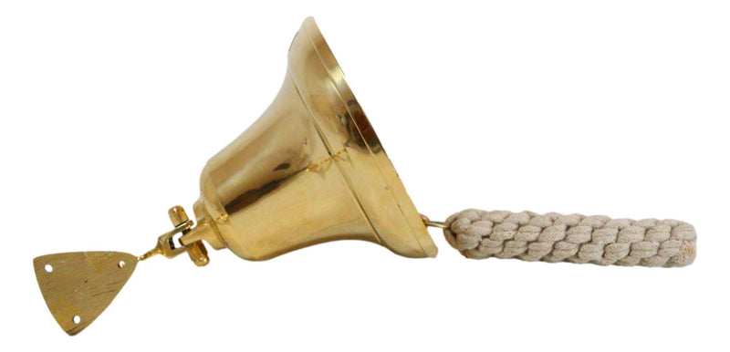 Marine Antiqued Solid Polished Brass RMS Titanic Wall Dinner Bell With Lanyard